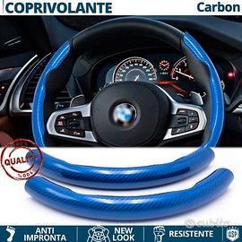 COPRIVOLANTE per BMW Effetto FIBRA CARBONIO Blu