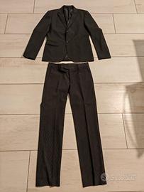 Completo uomo nero gessato tg 48