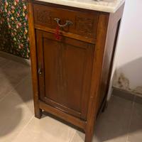 Comodino Antico primi ‘900 in Legno e Marmo