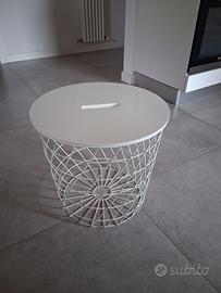 Tavolino/contenitore, bianco, 44 cm
