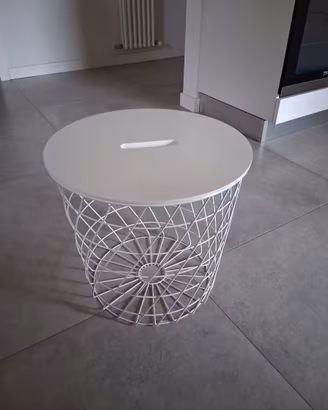 Tavolino/contenitore, bianco, 44 cm