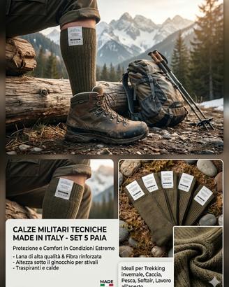  Calze Militari Tecniche Made  lV taglia 