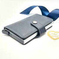 Porta tessere  Portafoglio Pelle blu Piccolo 