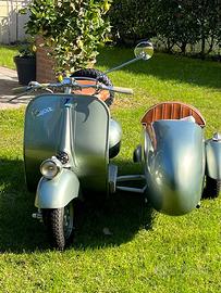Vespa 125 faro basso VM2T  1954 con sidecar FMI