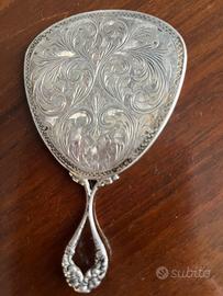 Specchietto da borsetta anni50 argento