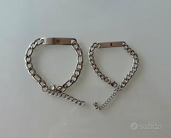 Coppia di bracciali lui & lei in acciaio