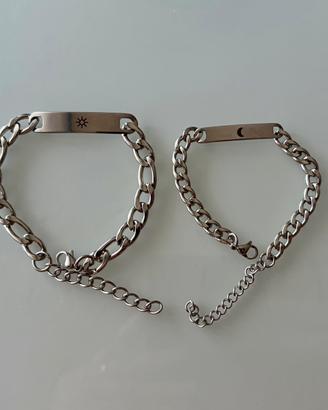 Coppia di bracciali lui & lei in acciaio