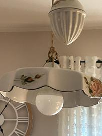 Lampadario ceramica dipinto a mano