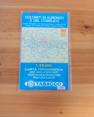 Carta tabacco 017 Dolomiti di Auronzo e del Comeli