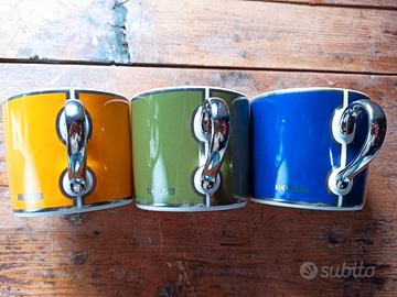 Set 3 tazze ICEBERG originali ceramica colorat