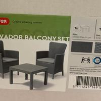 Tavolino e 2 Poltrone Da Giardino SALVADOR