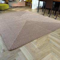 Tappeto in corda nautica arancione e bianco