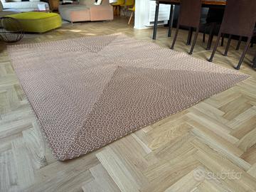 Tappeto in corda nautica arancione e bianco