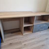 n.2 scrivanie angolari rovere chiaro con cassetti