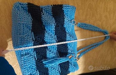 borsa a spalla  blu e azzurro