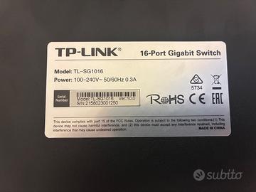 Switch 16 Porte GIGABIT TP-Link TL-SG1016 - Rack
