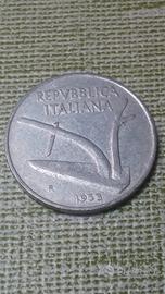 moneta da 10 lire 1953