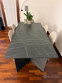 TAVOLO GRIGIO ANTRACITE EFFETTO MARMO