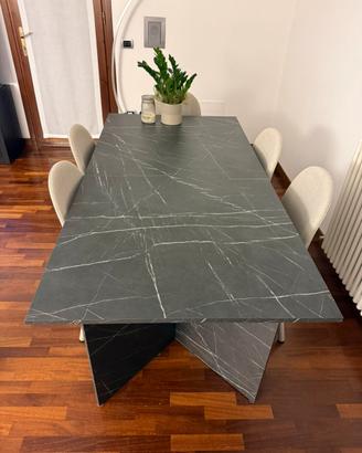 TAVOLO GRIGIO ANTRACITE EFFETTO MARMO