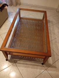 tavolino in legno e vetro 