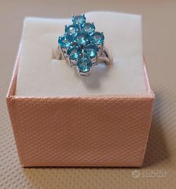 Anello in argento apatite blu