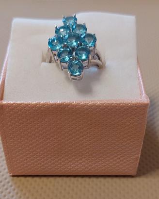 Anello in argento apatite blu