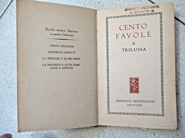 CENTO FAVOLE DI TRILUSSA ORIGINALE 1943