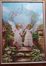Quadro "Coppia di Angeli" - composizione puzzle a