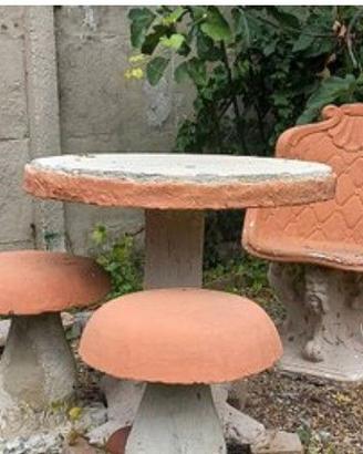 tavolo e due poltrone in cemento da esterno, altro