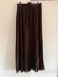 Gonna lunga marrone plissettata nuova