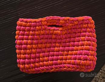 borsa uncinetto rosa&arancione