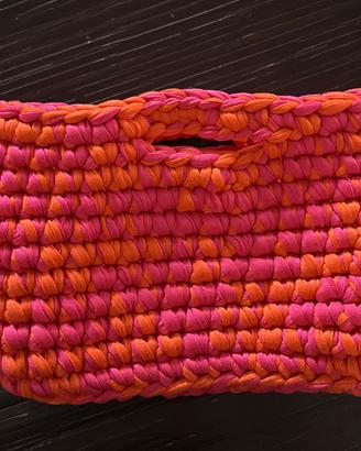 borsa uncinetto rosa&arancione