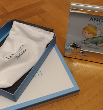 Cornice Valenti Argento Legno Azzurro Bambino