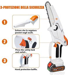 Mini Motosega a Batteria per Potatura con 2 X 36v 4.0Ah Batterie, Motosega  a Batteria
