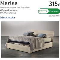 Letto matrimoniale con contenitore