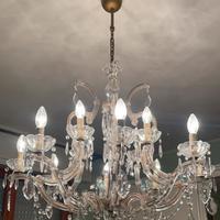 Lampadario in vetro antico