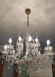 Lampadario in vetro antico