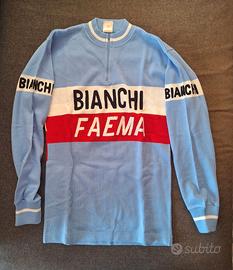 Maglia Bianchi Faema Rara Ricamata - eroico