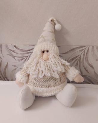 Pupazzo Babbo Natale bianco 32 cm
