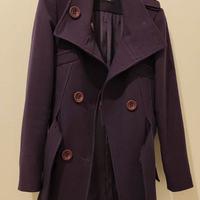 Cappotto viola Ekle con cintura