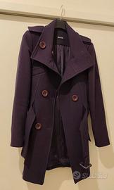 Cappotto viola Ekle con cintura