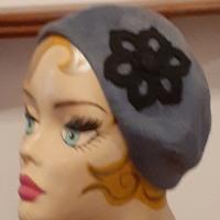 Cappellino vintage pillbox fascinator feltro