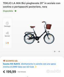 Bicicletta TLM Nera
