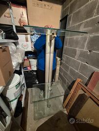 porta tv con mensole di vetro