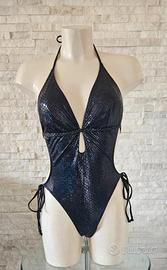 Costume intero nero con stampa pitonata! tg.M