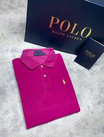 Polo T-Shirt Ralph Lauren Donna Fucsia/Verde (M)