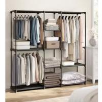 Guardaroba in metallo e tessuto 182 x 43 x 182 cm