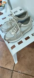 scarpe donna colore oro in pelle