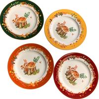 Set 4 piatti desserts porcellana Easy Life