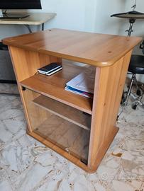 Mobiletto porta TV e Hi-Fi in legno con vano a vet